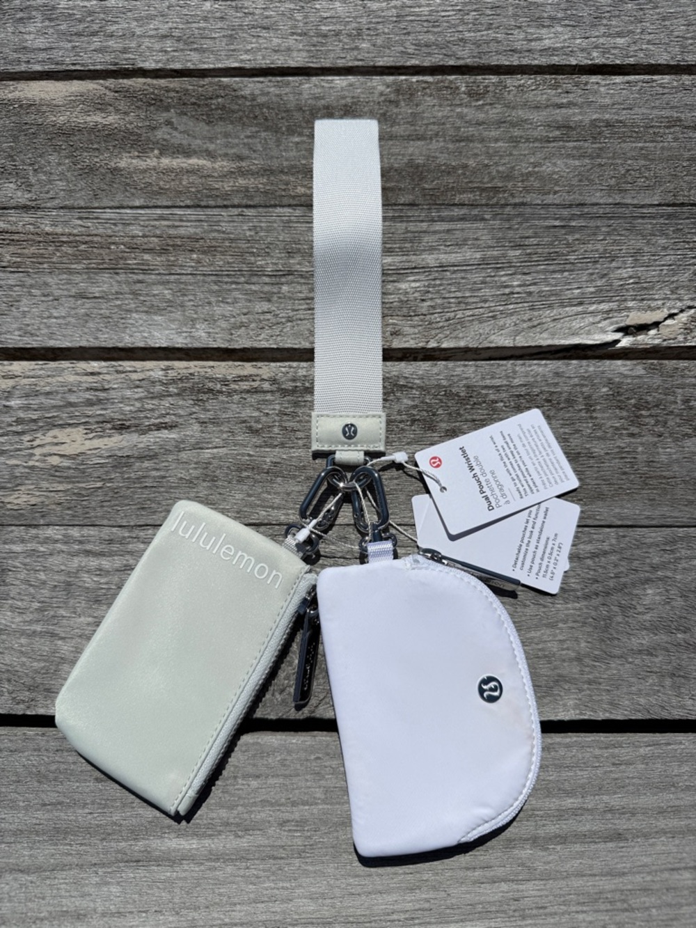 Lululemon Athletica Dual Pouch Wristlet in Vapor White ASIA EXCLUSIVE nwt‎